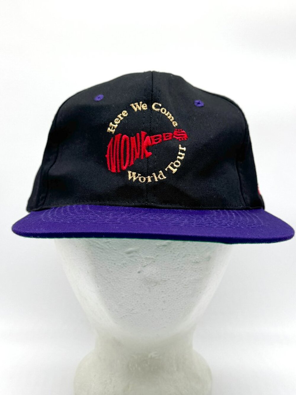 Vintage Monkees Here We Come Band Tour Snapback Hat Music 90s 1996 Black